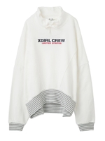 STRIPED RIB SWEAT TOP/ホワイト