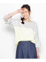 バイカラーフレアスリーブプルオーバー/レモンイエロー(531)