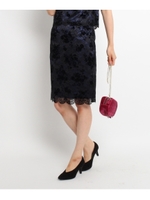 フロッキーフラワースカート/ブラック(019)