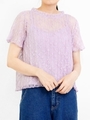 【WEB限定価格】衿フリルプリーツレースプルオーバー/パープル