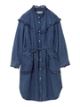 RUFFLE DENIM SHIRT DRESS/ライトインディゴ