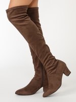 FスウェードFITニーハイブーツ/BRN