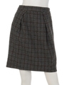 チェック柄タイトスカート/ブラック