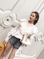 ボリュームフリルブラウス/ベージュ