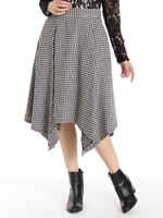 千鳥チェックアシンメトリースカート/シロ
