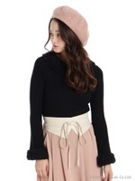 シャギーオフタートルニット/ホワイト