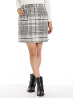 チェックツイードミニSK/グレー