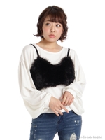 ロングスリーブＴＯＰＳ×ファーキャミＳＥＴ/BLK/ホワイト