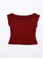 ワイドネックカットTOP/NVY