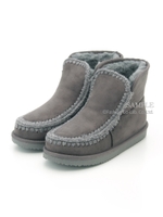 【wee willie】毛糸ステッチムートンブーツ/ブラックスエード