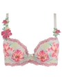ジュエリング　フラワープリントレースブラ 0028/ホワイト
