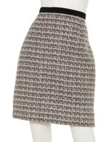 ツイードタイトミニスカート/レッド