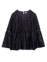 ORGANZA LACE TOP/ブラック