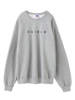 X-GIRL X RUSSELL INTERVAL LOGO CREW SWEAT TOP/ブルー