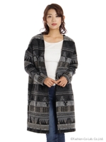 オルテガ柄コーディガン/アカ