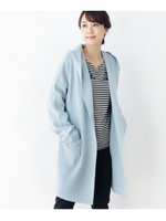 ダブルフェイスフーデッドコーディガン/ネイビー(093)