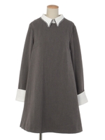 2WAY Aラインワンピース/グレー