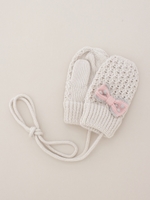 BABY リボンモチーフ手袋(ミトン)/ベージュ