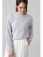 《B ability》ボリュームスリーブニット/メランジグレー(020)