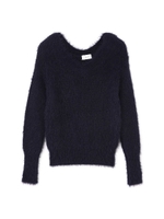 《BLANCHIC》フェザーVニット/ネイビー(120)