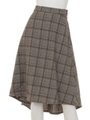 グレンチェック柄フィッシュテールスカート/ブラウン