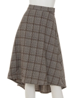 グレンチェック柄フィッシュテールスカート/ブラウン