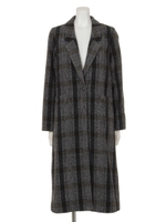 ストライプチェックロングJK/ミックス1