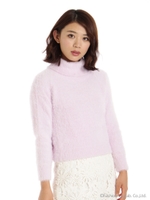 タートルネックシャギーニット/ラベンダー