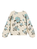 バルーン袖フラワーペイントニット/花柄