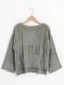 モールヤーンラメ入りワイドリブニット/グレー