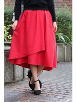 ラップイレヘムスカート/レッド(100)