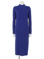 【Sov.】リブタートルロングニットワンピ/チャコール