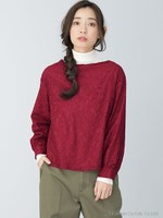 【WEB限定】総レースブラウス/レッド