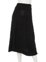 【anap mimpi】ケーブル編ニットフレアスカート/ブラック(027)