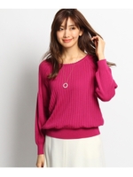 【洗える】プリーツニット/レモンイエロー(031)