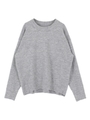 クルーネックオーバーサイズニットプルオーバー/杢グレー