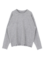 クルーネックオーバーサイズニットプルオーバー/杢グレー