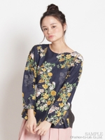 コットンタイプライター 草原と山並みプリントブラウス/ベージュ