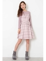 パウダリーチェックワンピース/ピンク(090)