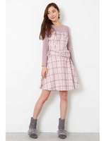 パウダリーチェックワンピース/ピンク(090)