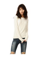 シンプルニットトップス/BLACK