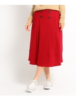 ボタンフレアAラインスカート/レッド(062)