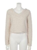 2フェイスシャギーニット/ホワイト