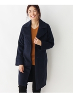 【軽×暖プレミアム】ベルト付きビーバーチェスターコート/ネイビー(093)