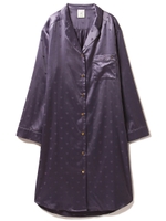 ハートサテンジャカードシャツドレス/NVY