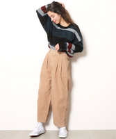 コールテンテーパードワイドパンツ