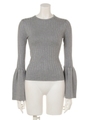 TULIP SLEEVE RIB TOPS/T.GRY