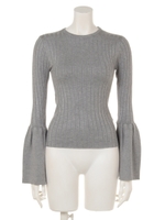TULIP SLEEVE RIB TOPS/T.GRY