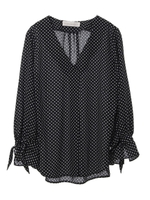 【ブラウス】Ｖネック袖リボンブラウス/イエロー