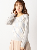 クラシカルパールアーガイルニット/ライトグレー